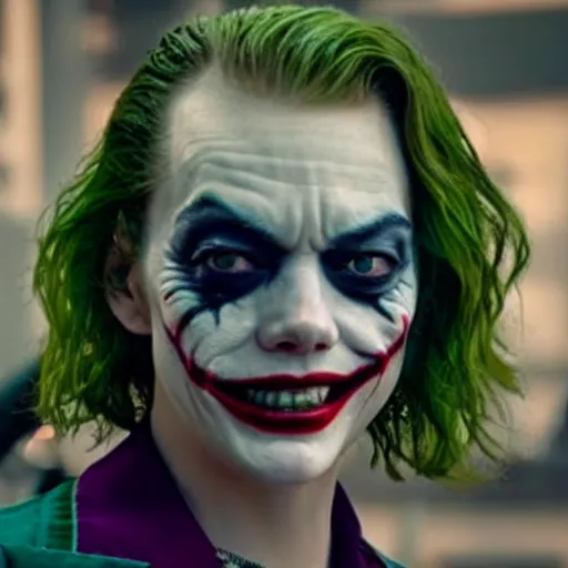 Image similar to awe inspiring beautiful 8k hdr Emma Stone as The Joker