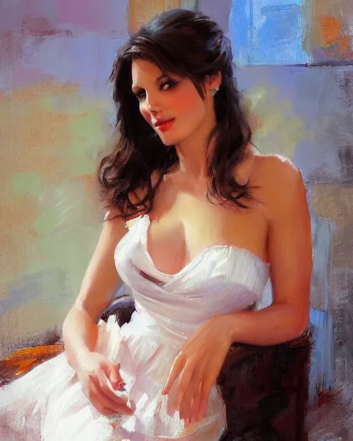 Image similar to a painting of a pretty woman by richard s. johnson