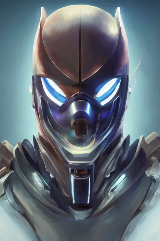 Image similar to epic mask helmet robot ninja portrait stylized as fornite style game design fanart by concept artist gervasio canda, behance hd by jesper ejsing, by rhads, makoto shinkai and lois van baarle, ilya kuvshinov, rossdraws global illumination radiating a glowing aura global illumination ray tracing hdr render in unreal engine 5