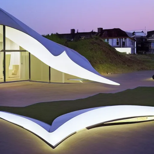 Image similar to house designed by zaha hadid