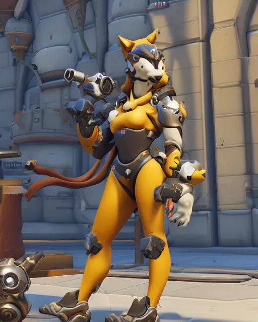 Image similar to wolf anthropomorphic playable hero character in overwatch