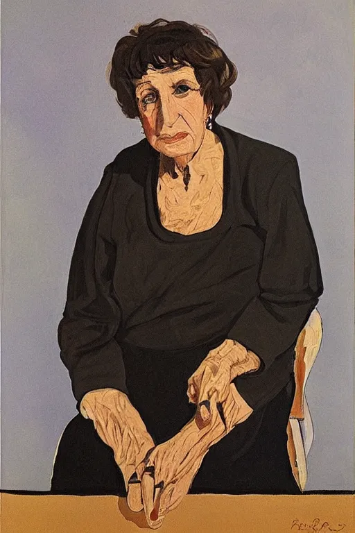 Prompt: portrait of paula rego, by paula rego