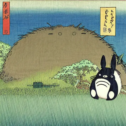 Prompt: my neighbor totoro by ando hiroshige