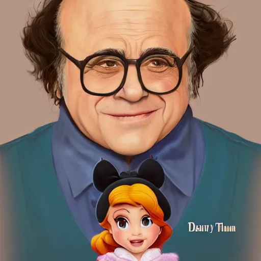 Image similar to Movie still of danny devito as a disney princess, highly detailed, digital painting, artstation, concept art, sharp focus, illustration, art by artgerm and Anna Dittmann and Ilya Kuvshinov