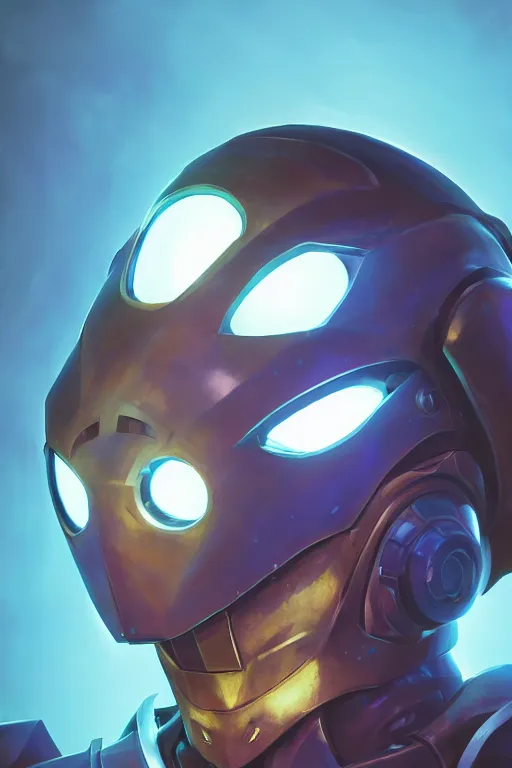 Image similar to epic mask helmet robot ninja portrait stylized as fornite style game design fanart by concept artist gervasio canda, behance hd by jesper ejsing, by rhads, makoto shinkai and lois van baarle, ilya kuvshinov, rossdraws global illumination radiating a glowing aura global illumination ray tracing hdr render in unreal engine 5