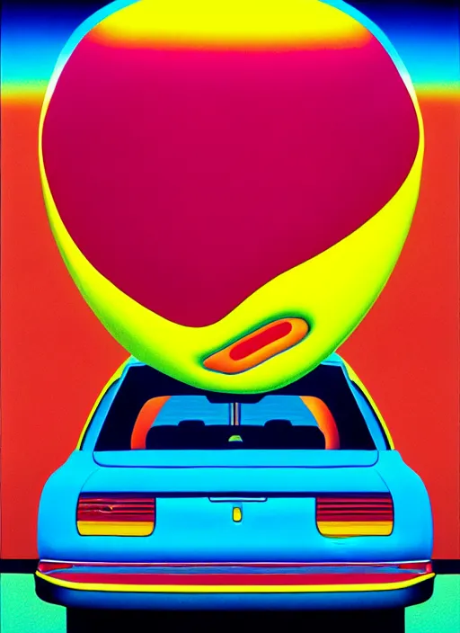 Image similar to inflated car by shusei nagaoka, kaws, david rudnick, airbrush on canvas, pastell colours, cell shaded, 8 k