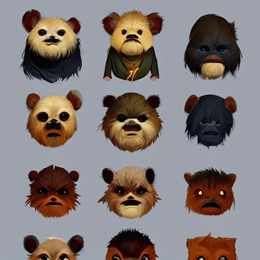 Image similar to face icon stylized minimalist ewoks, loftis, cory behance hd by jesper ejsing, by rhads, makoto shinkai and lois van baarle, ilya kuvshinov, rossdraws global illumination