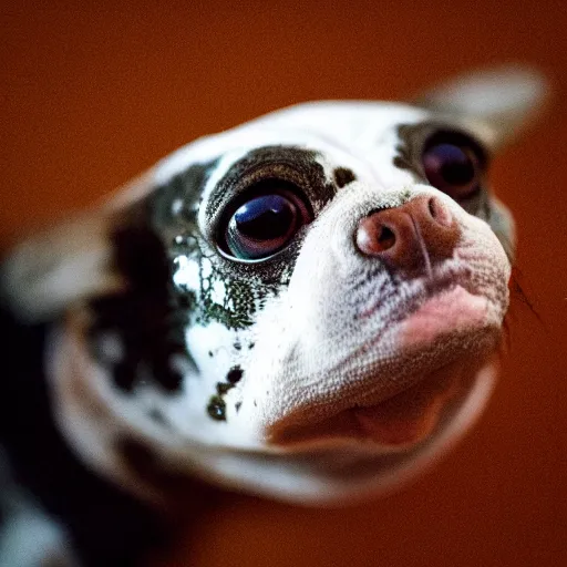 Image similar to a portrait photo of dog frog rabbit gecko, award winning photography, 5 0 mm