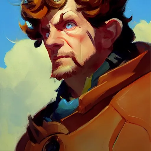 Image similar to greg manchess portrait painting of bilbo beutlin as overwatch character, medium shot, asymmetrical, profile picture, organic painting, sunny day, matte painting, bold shapes, hard edges, street art, trending on artstation, by huang guangjian and gil elvgren and sachin teng