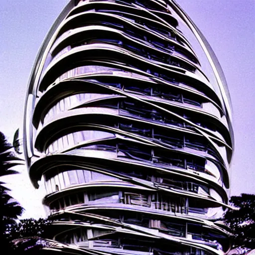 Prompt: futuristic tower complex by buckminster fuller and syd mead, intricate contemporary architecture, photo journalism, photography, cinematic, national geographic photoshoot