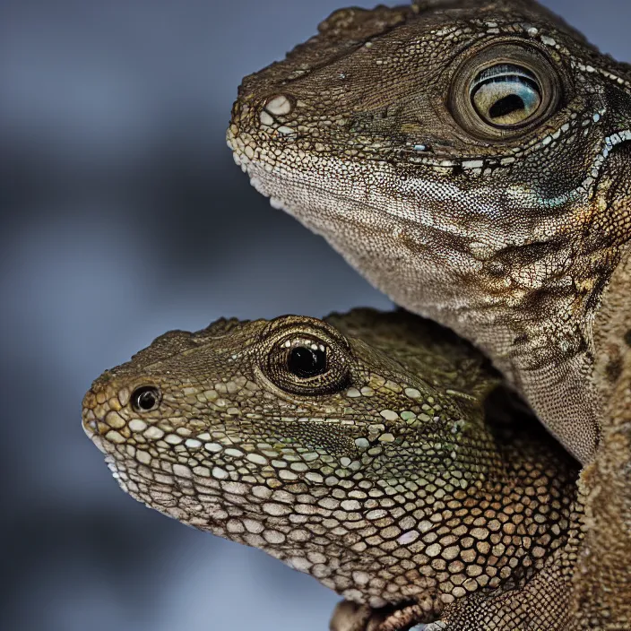 Image similar to a lizard woman in the snow, face of a lizard, by Annie Leibovitz and Steve McCurry, natural light, detailed face, CANON Eos C300, ƒ1.8, 35mm, 8K, medium-format print