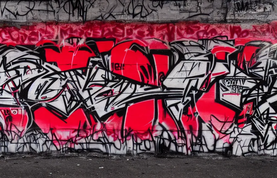 Image similar to new york underground graffiti, red and black, 4k