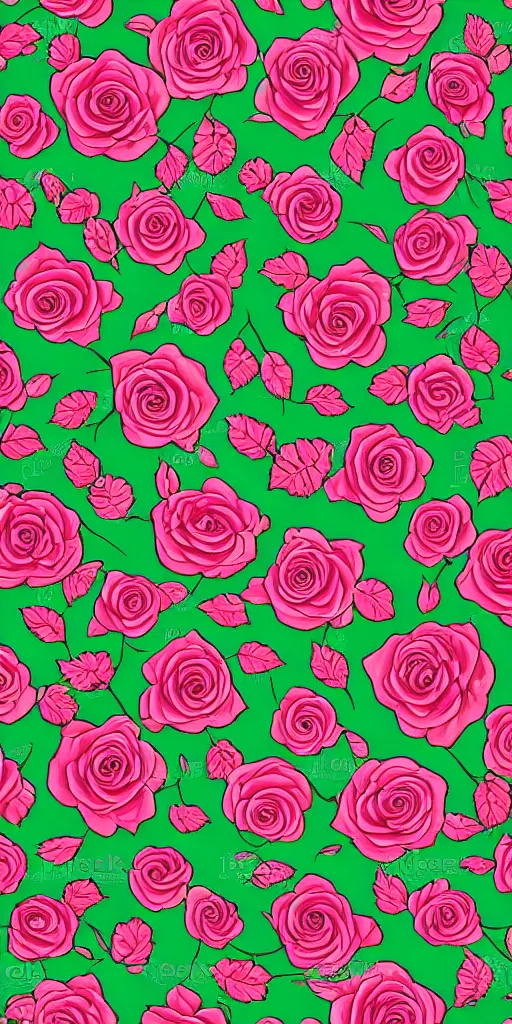 Image similar to seamless pattern of beautiful roses with leaves and throns, colourful, symmetrical, repeating 35mm photography