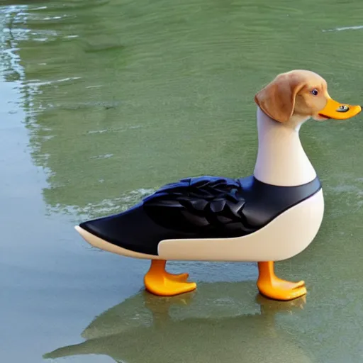 Prompt: hybrid of a duck and a dog