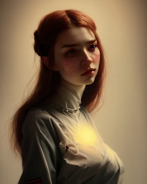 Prompt: young surgical woman, full body portrait, beautiful girl, dripping, highkey, realistic, serov, surikov, vasnetsov, repin, kramskoi, uplight, insanely detailed, charlie bowater, tom bagshaw, octane rendered, 8 k, unreal engine, illustration, trending on artstation, masterpiece