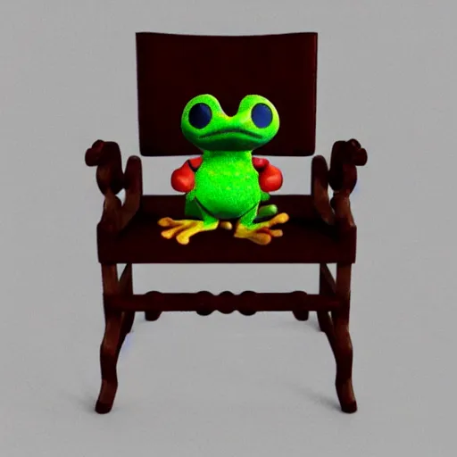 Image similar to froggy chair, 3d model, animal crossing, froggy chair, adorable, cute, detailed