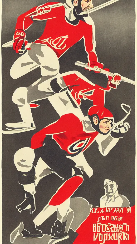 Image similar to pro - russian war propaganda poster of alex ovechkin by miguel covarrubias