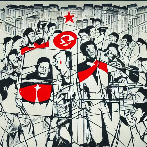 Image similar to communist avengers, constructivism,