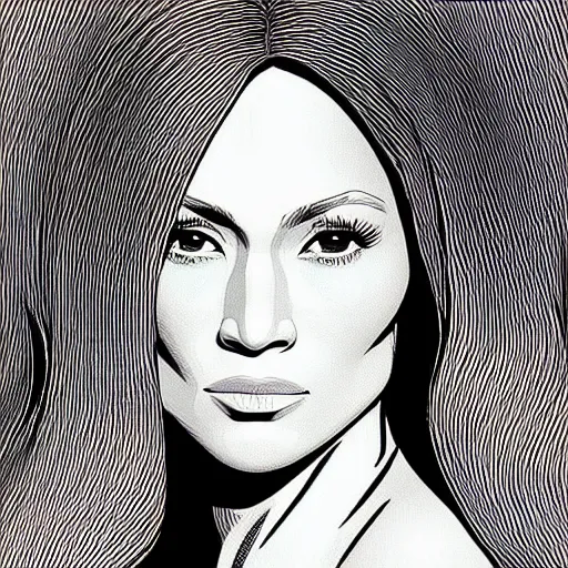 Prompt: “ jennifer lopez retro minimalist portrait by jean giraud, moebius starwatcher comic, sharp, smooth face, 8 k ”