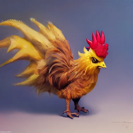 Prompt: expressive oil painting of ( ( ( rooster ) ) ) pikachu chimera, by jean - baptiste monge, octane render by yoshitaka amano, by greg rutkowski, by artgerm