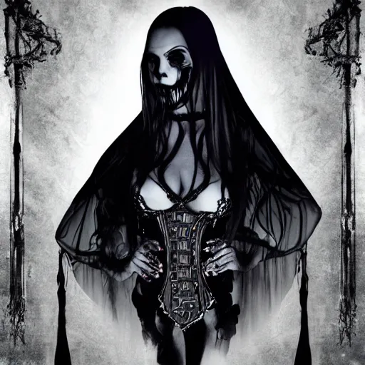 Image similar to disciples 2 style woman portrait dark gothic fantasy