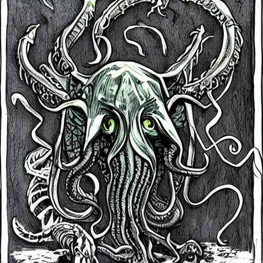Prompt: cthulhu in skyrim