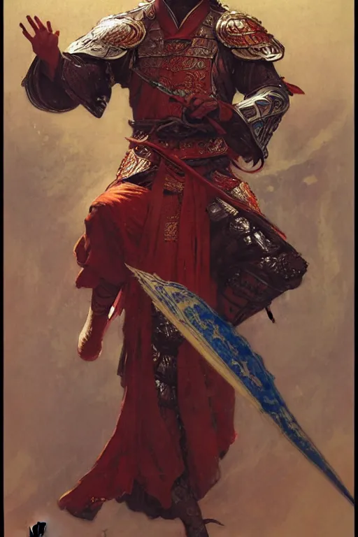 Image similar to wuxia, knight, male, character design, ancient china, colorful, painting by gaston bussiere, craig mullins, j. c. leyendecker, tom of finland