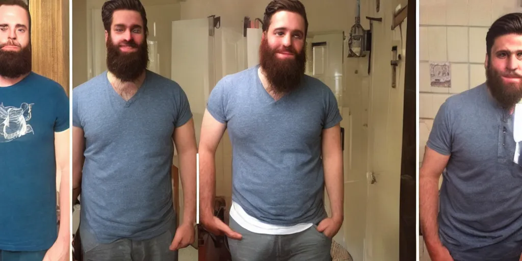 Image similar to before and after beard vs no beard