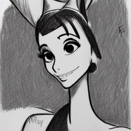 Image similar to milt kahl pencil sketch of victoria justice disney style