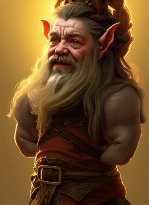 Image similar to portrait of an dwarf - elf using the golden ratio, highly detailed, digital painting, artstation, sharp focus, illustration, art by tan zi and ayanamikodon and alphonse mucha and wlop