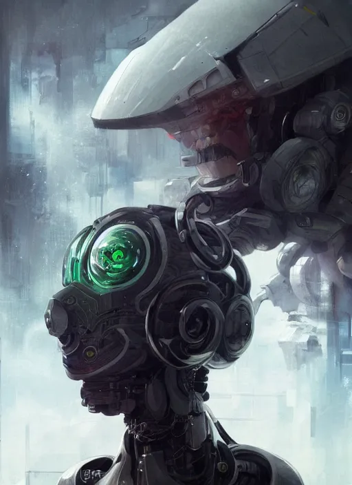 Image similar to cyborg, borg, android, strogg, droid from an anime movie, concept art by ruan jia