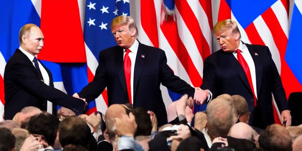 Image similar to trump and putin in a mosh pit
