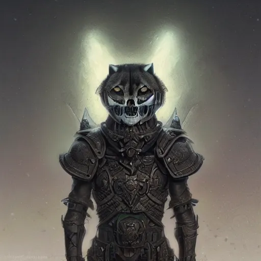 Image similar to skull demigod black armor, anthropomorphic shiba inu, shiba inu face, demigod, stuning 3 d render, masterpiece, glowing aura, by donato giancola and greg rutkowski and wayne barlow and zdzisław beksinski, realistic face