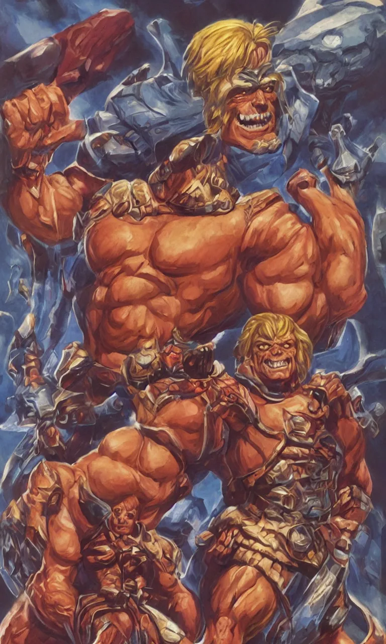 Image similar to giant he - man character design by alex ross