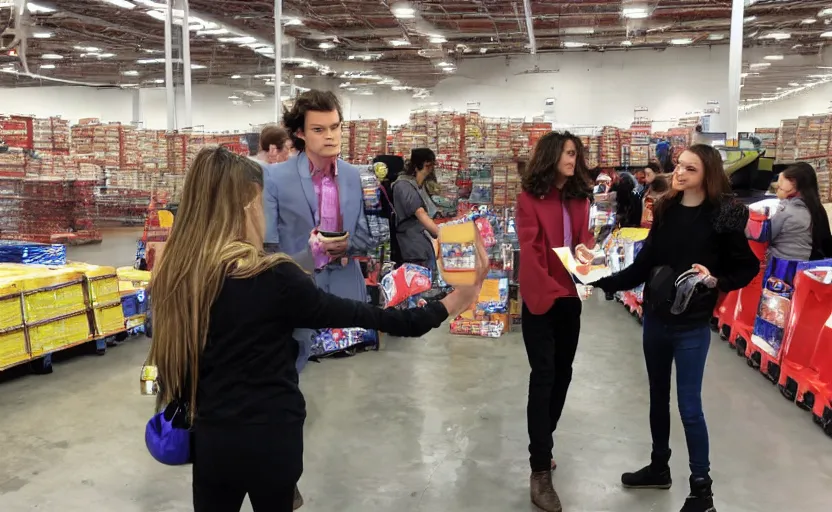 Image similar to harry styles meeting fans at costco