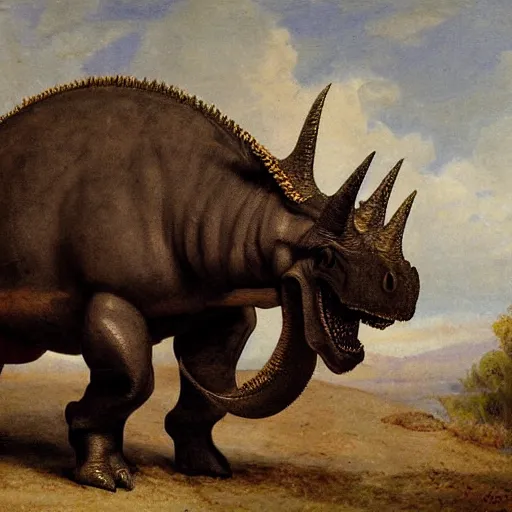 Image similar to a triceratops by adolphe millot