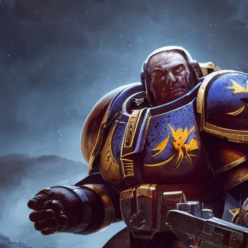 Image similar to space marine, 8 k uhd, unreal engine, octane render in the artstyle of greg rutkowski