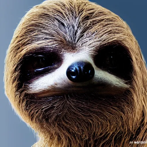 Prompt: star wars but everyone is a sloth, imax, photorealistic, detailed face