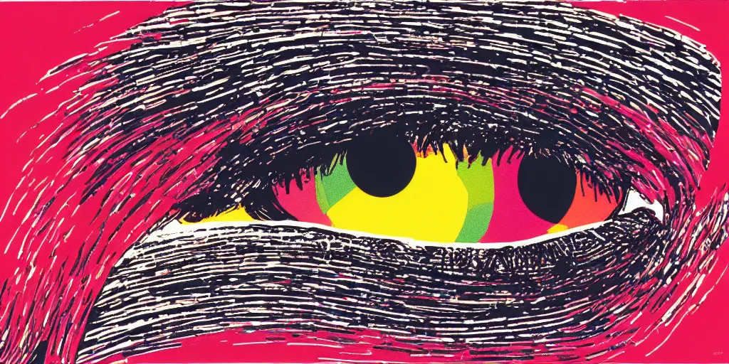 Prompt: never let them take the light behind your eyes, painted by Peter Saville