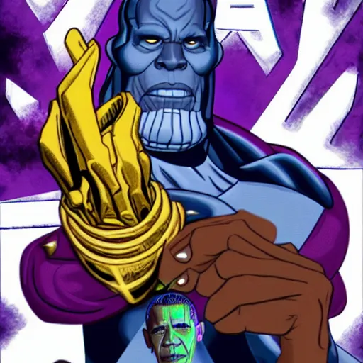 Image similar to obama as thanos