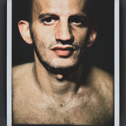 Prompt: albanian stand up comedian, 9 0 s polaroid, colored, by jamel shabbaz, robert mapplethorpe, davide sorrenti