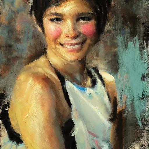 Image similar to Richard Schmid painting of a young beautiful