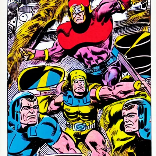 Image similar to new gods by jack kirby