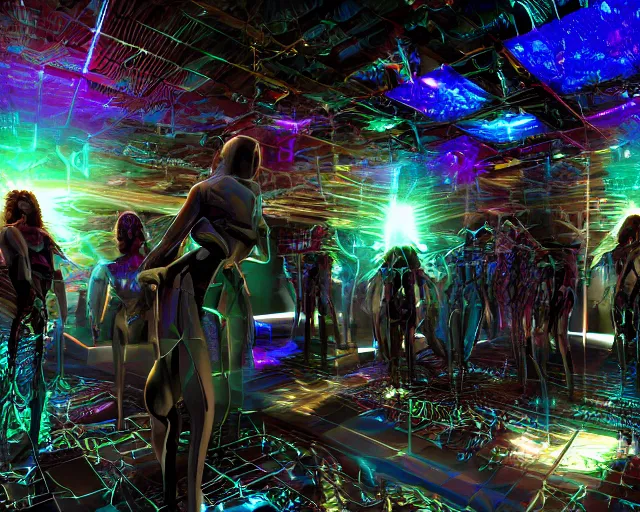 Image similar to glowing hair, server room, complex cybernetic beings, beautiful hairy humanoids, cybergods, cybermagnetosphere, cybernetic civilizations, ornate hair, love, joy, vortexes, large arrays, data holograms, 8 k, cinematic light shadows, wet hdr refractions