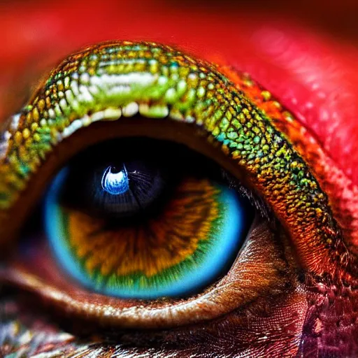 Prompt: a beautiful dragon's eyes, bule, 8 k, stunning, highly detailed, super macro, surrealist, close - up view,