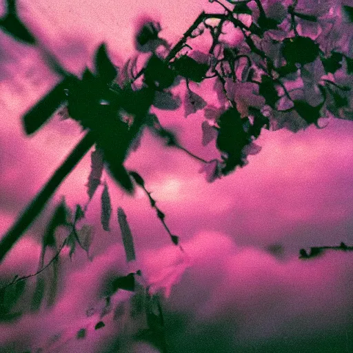 Image similar to close up kodak portra 4 0 0 photograph of a tornado made of flowers, moody lighting, telephoto, 9 0 s vibe, vaporwave colors, faded!,