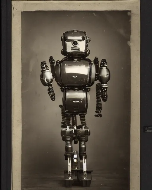 Prompt: portraits of antropomorphic robots by Louis Daguerre