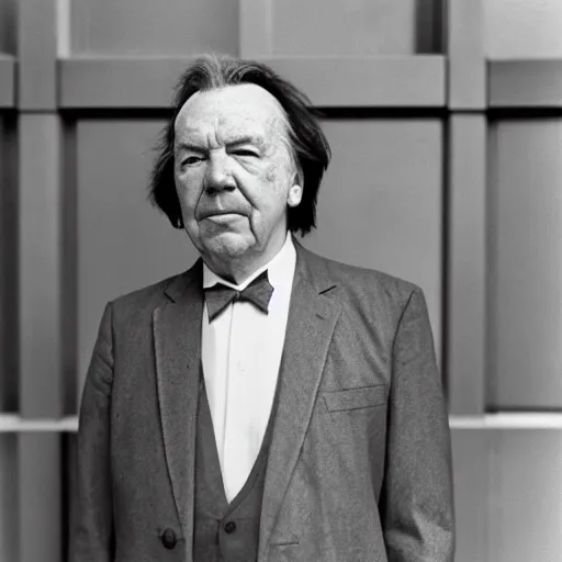 Image similar to a 3 5 mm stills portrait taken by architect frank lloyd wright