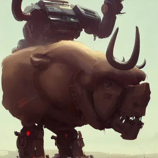 Image similar to 🤖🐃, Greg rutkowski, Trending artstation, cinematográfica, digital Art