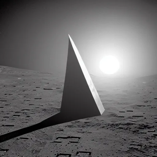 Prompt: A Giant Metallic Obelisk on the moon